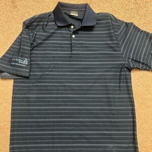 Men's Navy Striped Polo Shirt